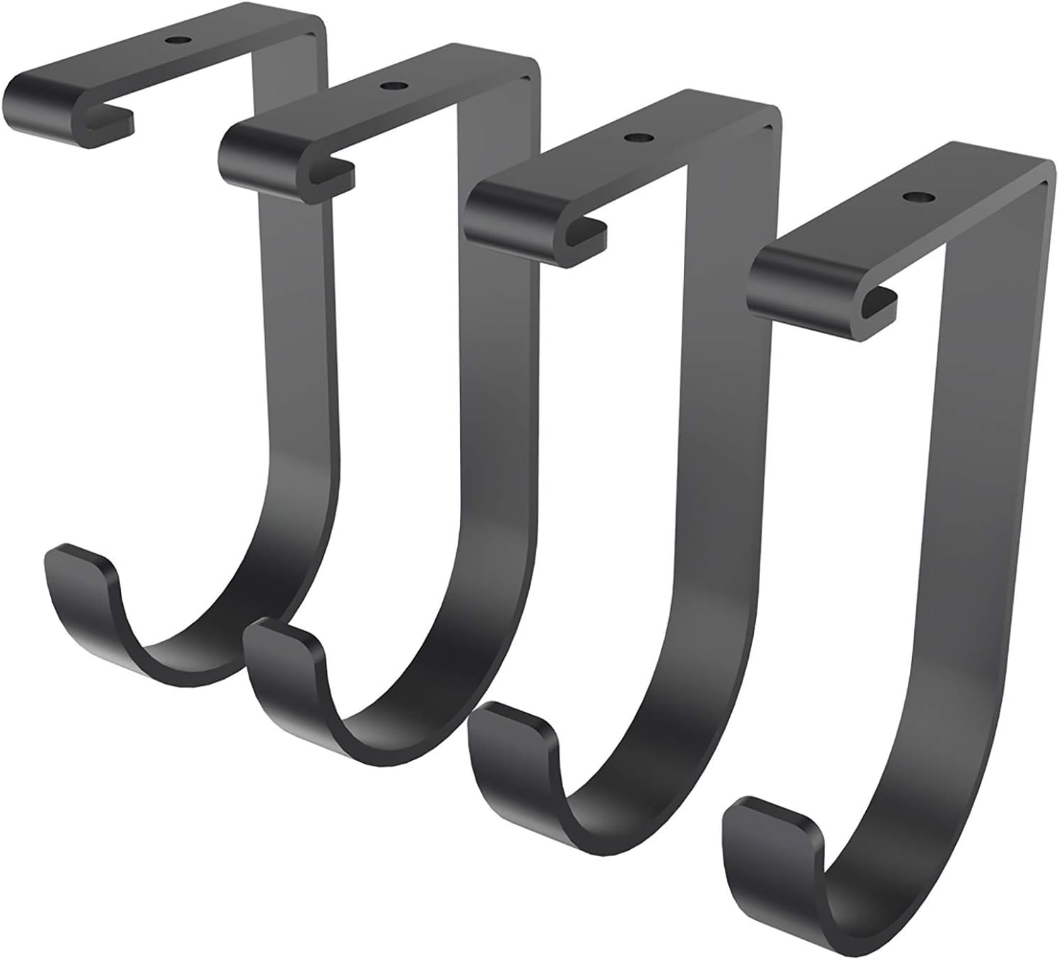 FLEXIMOUNTS 4 Pack Add-On Storage Flat Hooks, Black